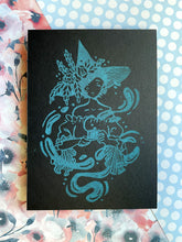 Load image into Gallery viewer, Tea Time Witch - Black Paper | 5x7 Lino Print (Hand Printed)