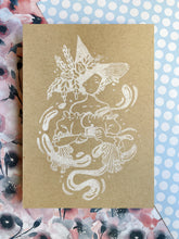 Load image into Gallery viewer, Tea Time Witch - Tan Paper | 5x7 Lino Print (Hand Printed)