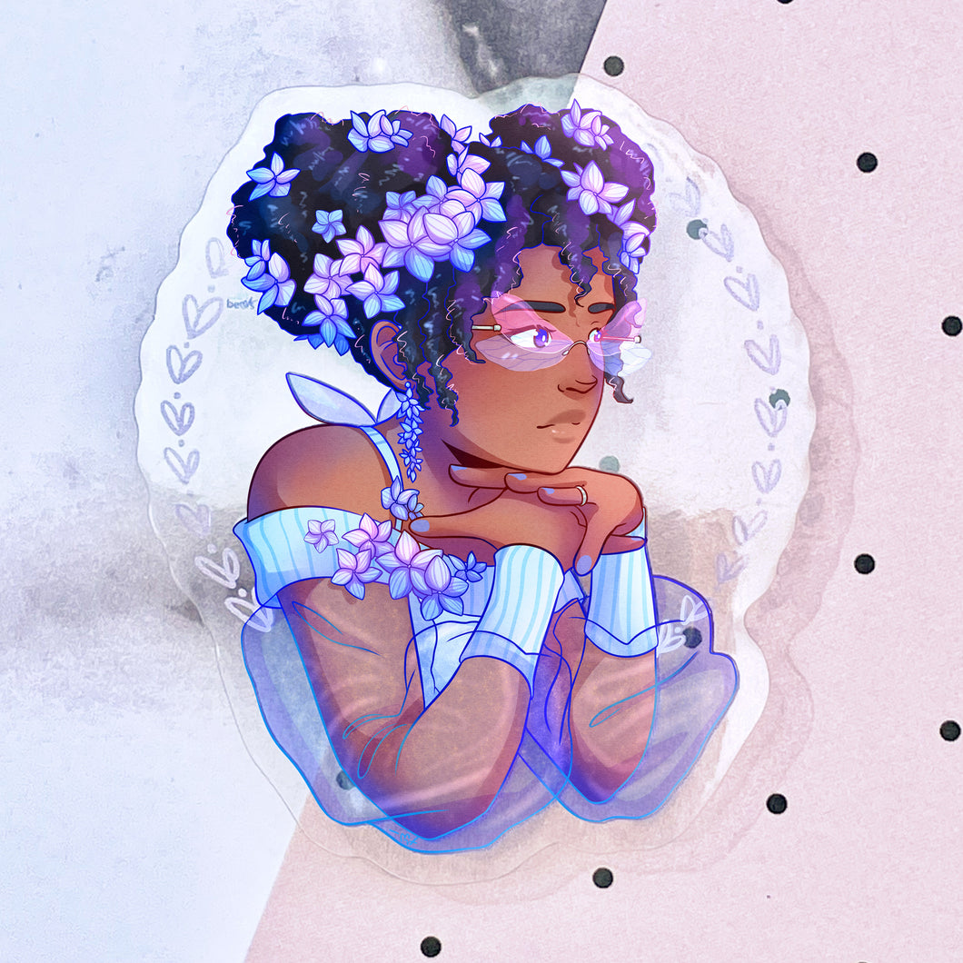 Hydrangea Girl | Clear Sticker