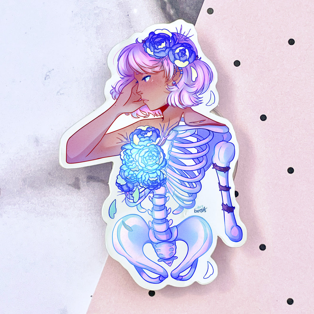 Skeleton Girl | Foil Sticker
