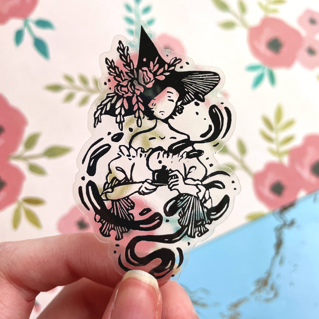 Tea Time Witch | Clear Sticker